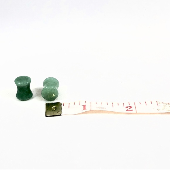 1/2” LAST Pair of Organic Jade Stone Saddle Plugs - Picture 2 of 5